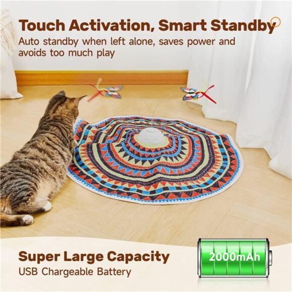Cat Toys Chargeable, 3in1 Hide and Seek, Automatic Interactive Fun - Picture 13 of 14